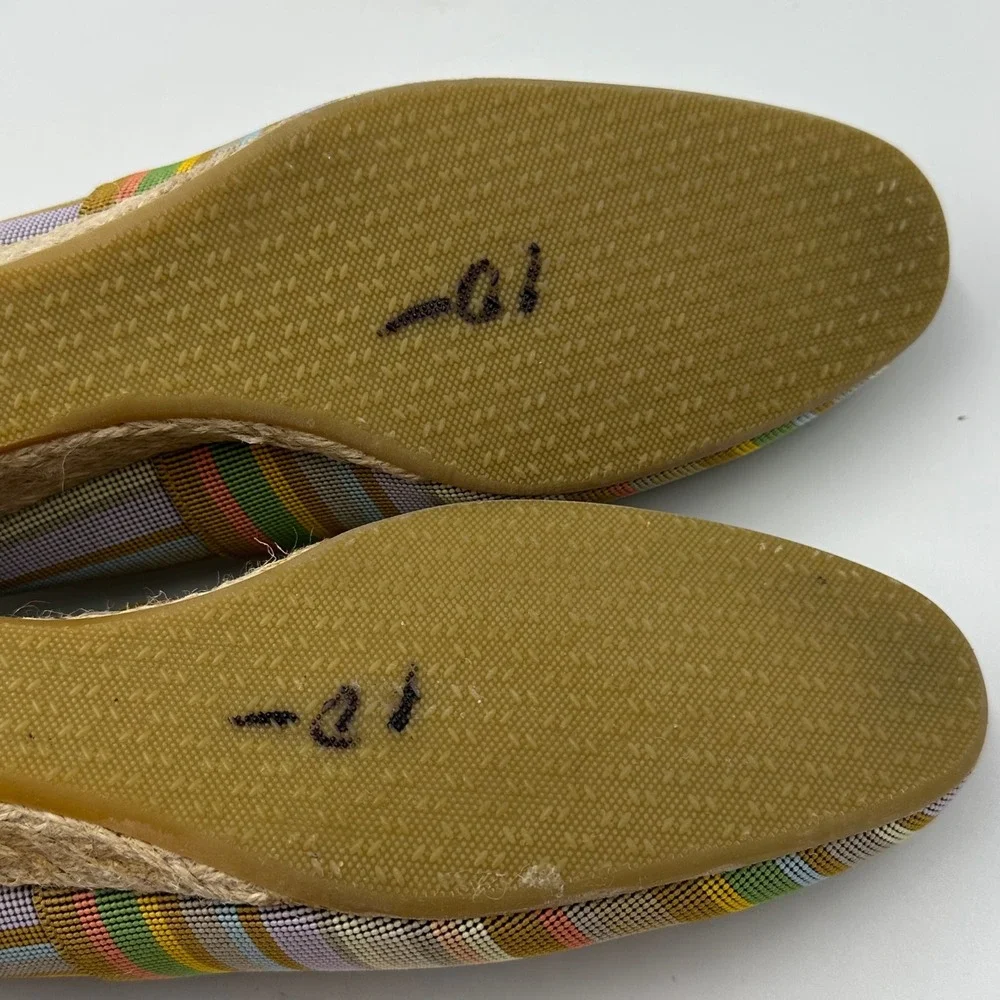 SAS Espadrille Wedge Womens 9N Multicolor Striped Made in Italy Low Heel Slip On